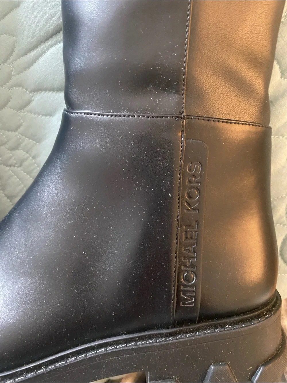 Michael Kors Ridley Black Lug Sole Boots SZ 8.5 NWT